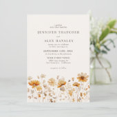 Herbst-Wildblume Hochzeit Einladung (Stehend Vorderseite)