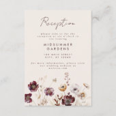 Herbst-Wildblume Hochzeitsempfang Begleitkarte (Vorderseite)