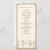 Herbst-Wildblume-Hochzeitsprogramm für Boho (Rückseite)