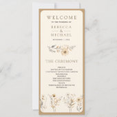 Herbst-Wildblume-Hochzeitsprogramm für Boho (Vorderseite)