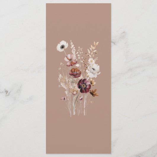 Herbst-Wildblume Menükarte (Rückseite)