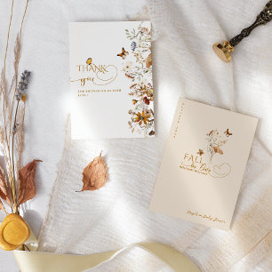 Herbst Wildblume Minimalistisch Elegante Babydusch Dankeskarte