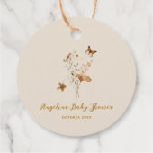 Herbst Wildblume Minimalistisch Elegante Babydusch Geschenkanhänger (Rückseite)
