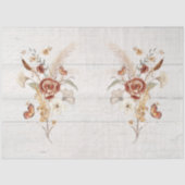 Herbst Wildblume Pampas Gras Rustikale Holzdekoupa Seidenpapier (Vorderseite)