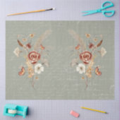 Herbst Wildblume Pampas Grass Sage Green Decoupage Seidenpapier (Basteln)