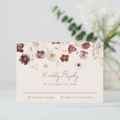 Herbst-Wildblume RSVP Karte (Stehend Vorderseite)