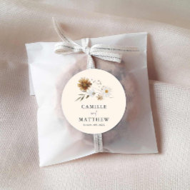 Herbst-Wildblume Runder Aufkleber