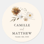 Herbst-Wildblume Runder Aufkleber (Vorderseite)