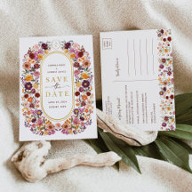 Herbst-Wildblume Save the Date Hochzeit