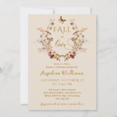 Herbst Wildblume Terrakotta auf dem Lande Elegante Einladung (Vorderseite)