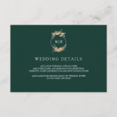 Herbst Wildblume Wappen Emerald Wedding Details Begleitkarte (Vorderseite)