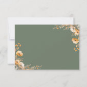 Herbst Wildblume Wappen Sage Green Wedding RSVP Karte (Rückseite)
