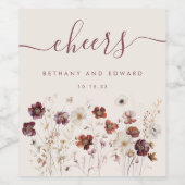 Herbst-Wildblume Weinetikett (Einzelnes Label)