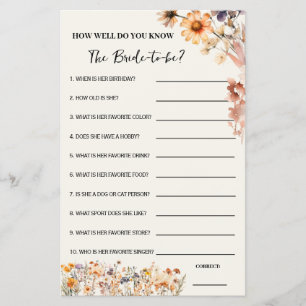 Herbst-Wildblume, wie gut du ihre Spielkarte kenns Flyer