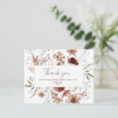 Herbst Wildblumen Aquarell Danke Karte (Stehend Vorderseite)