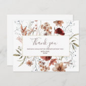Herbst Wildblumen Aquarell Danke Karte (Vorne/Hinten)