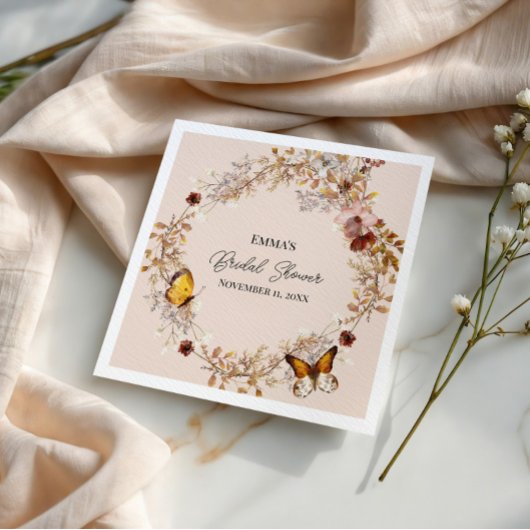 Herbst-Wildblumen-Aquarell-Papier-Serviette Serviette