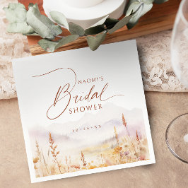 Herbst-Wildblumen-Berg-Rustikale-Braut-Party Serviette