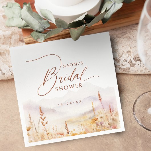 Herbst-Wildblumen-Berg-Rustikale-Braut-Party Serviette
