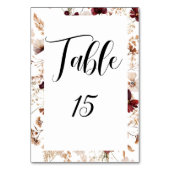 Herbst-Wildblumen Blumen Hochzeit Tischnummer (Vorderseite)