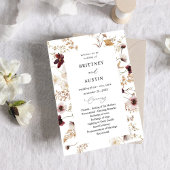 Herbst-Wildblumen Blumenzeremonie Einladung