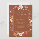 Herbst Wildblumen Brawn Herbst Foto Moderne Hochze Einladung (Vorderseite)