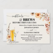 Herbst Wildblumen Cocktails & Brews Paare Dusche Einladung (Vorderseite)
