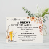 Herbst Wildblumen Cocktails & Brews Paare Dusche Einladung (Stehend Vorderseite)