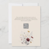 Herbst Wildblumen Elegante Burgundy Hochzeit Einladung (Rückseite)