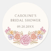 Herbst-Wildblumen Herbstflorales Brautparty Runder Aufkleber (Vorderseite)