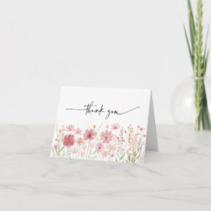 Herbst Wildblumen Hochzeit Brautstrauß Dankeskarte