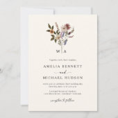 Herbst-Wildblumen-Hochzeit Einladung (Vorderseite)