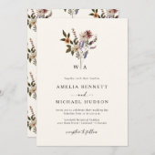 Herbst-Wildblumen-Hochzeit Einladung (Vorne/Hinten)