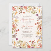 Herbst-Wildblumen Hochzeit Einladung (Vorderseite)