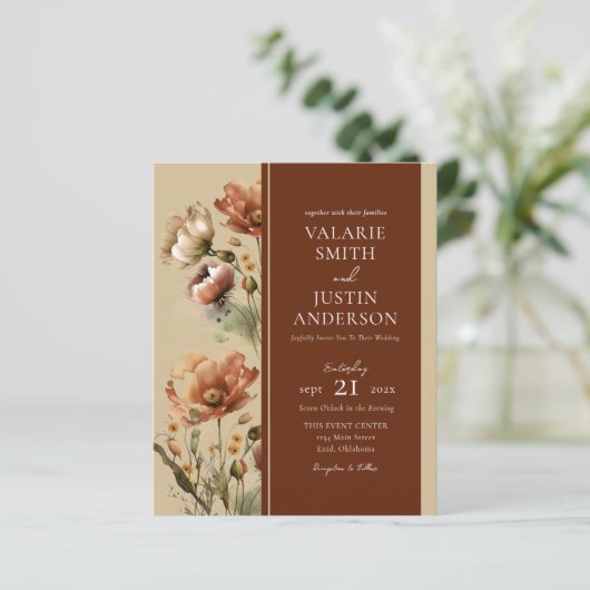 Herbst-Wildblumen Hochzeit in einem (Stehend Vorderseite)