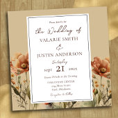 Herbst-Wildblumen Hochzeit in einer Einladung