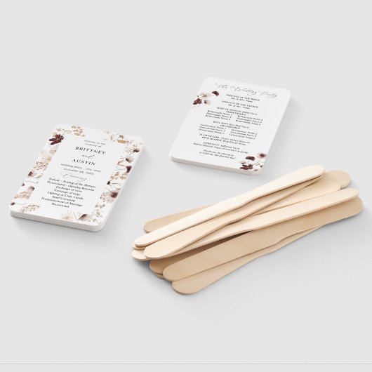 Herbst-Wildblumen-Hochzeitsprogramm Fächer (Non-assembled)