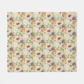Herbst-Wildblumen-Muster Fleecedecke (Vorderseite (Horizontal))