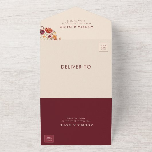 Herbst-Wildblumen QR-Code UAWG Herbsthochzeit All In One Einladung (Außenbereich)