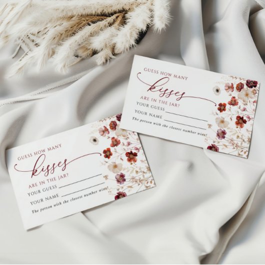 Herbst Wildblumen Wie viele Kisses Showspielkarte Platzkarte