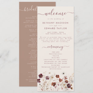 Herbst-Wildblumenfeld-Hochzeit Programm