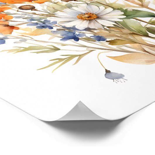 Herbst Wilde Blume, warme Herbstdümpel Poster (Ecke)