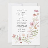 Herbst Wilde Blüten Hochzeit Einladung (Vorderseite)