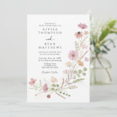 Herbst Wilde Blüten Hochzeit Einladung (Stehend Vorderseite)