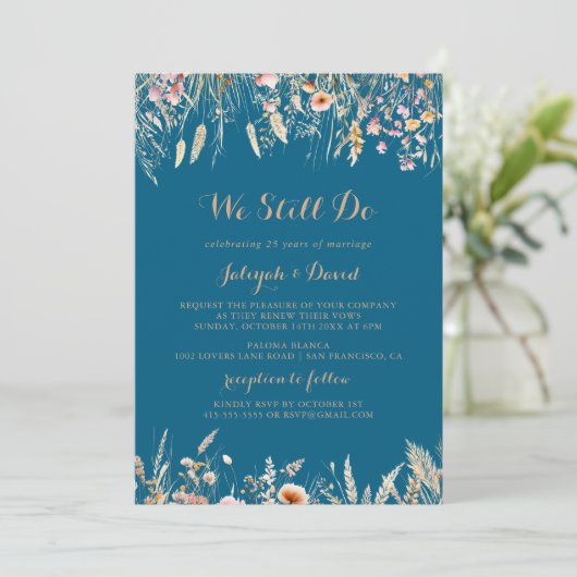 Herbst Wilde Flora Wir machen noch eine Neubelebun Einladung (Stehend Vorderseite)