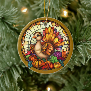 Herbst-Wildleben Keramik Ornament