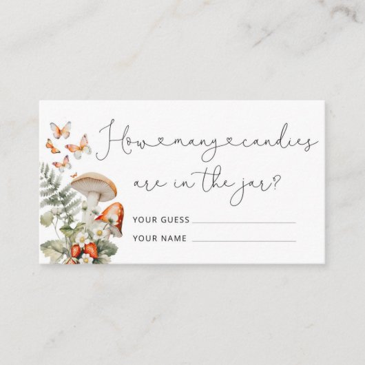 Herbst Wildpilz wie viele Bonbons im Glas Begleitkarte (Vorderseite)