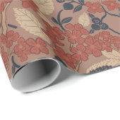 Herbst-William-Morris-Stil-Muster Geschenkpapier (Rolleneckpunkt)