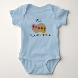 Herbst Willkommen zum Herbst Baby Hellblau Strampler