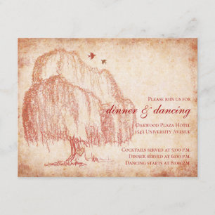 Herbst-Willow-Tree-Hochzeitkarte Begleitkarte